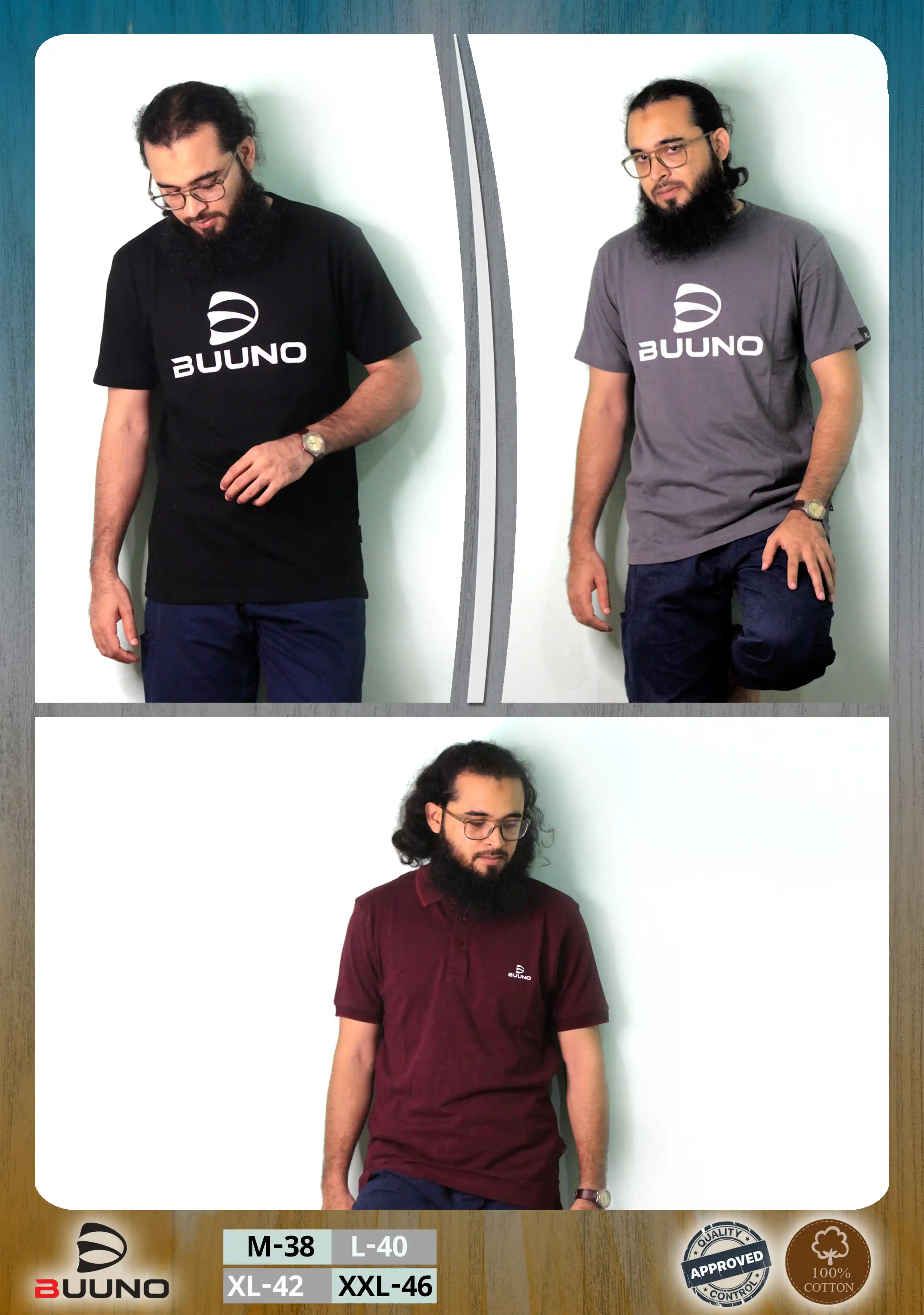 Buuno Mens Premium Design Polo & T-Shirt Combo Pack 02